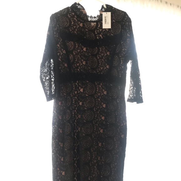 Black Lace Midi Dress - Picture 2 of 7